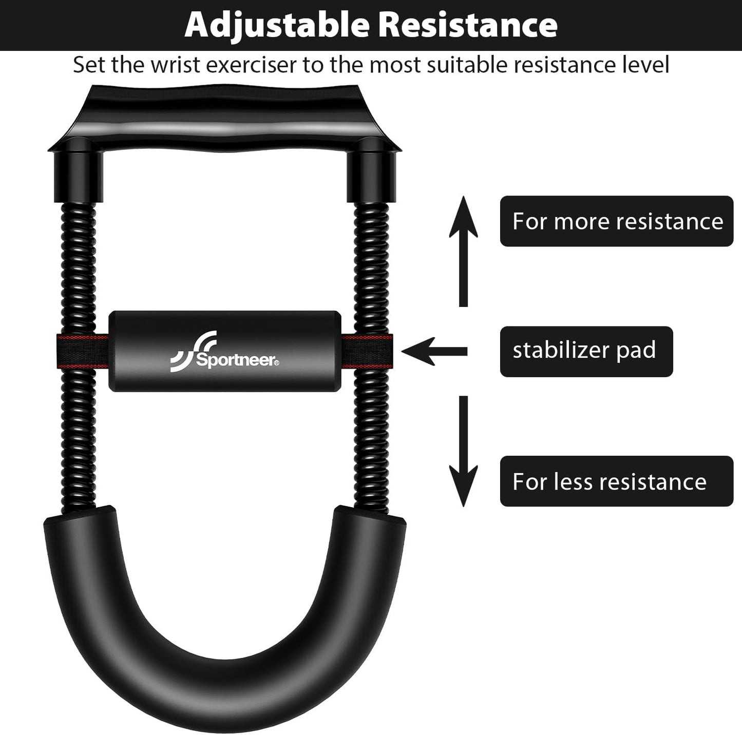 Forearm Strengthener Forearm Wrist Strengthener Exerciser with Adjustable Tension for Improving Strength - Hand Developer Arm Grip Workout Strength Trainer Home Gym Workout Equipment for Starter and Pro